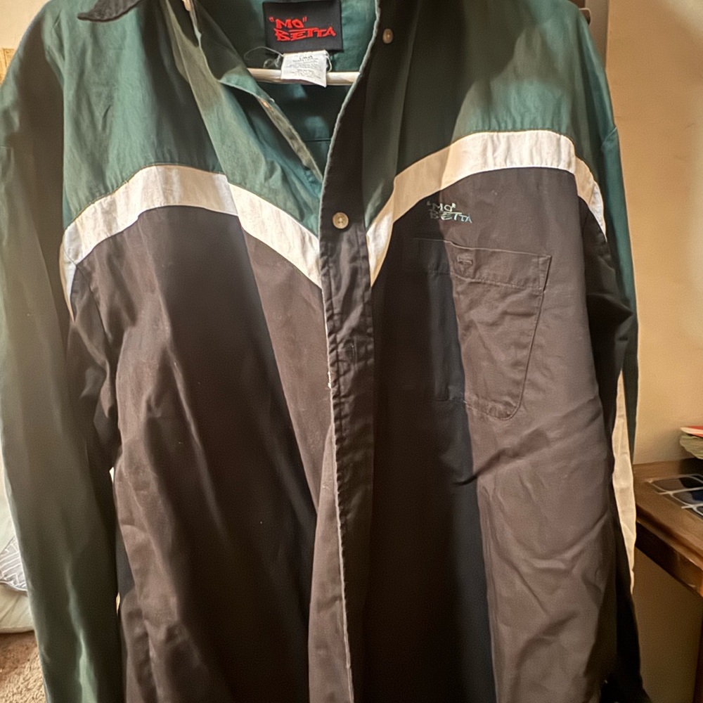 Vintage MO BETTA Western Long Sleeve Shirt Men’s Size Large. Green Black White
